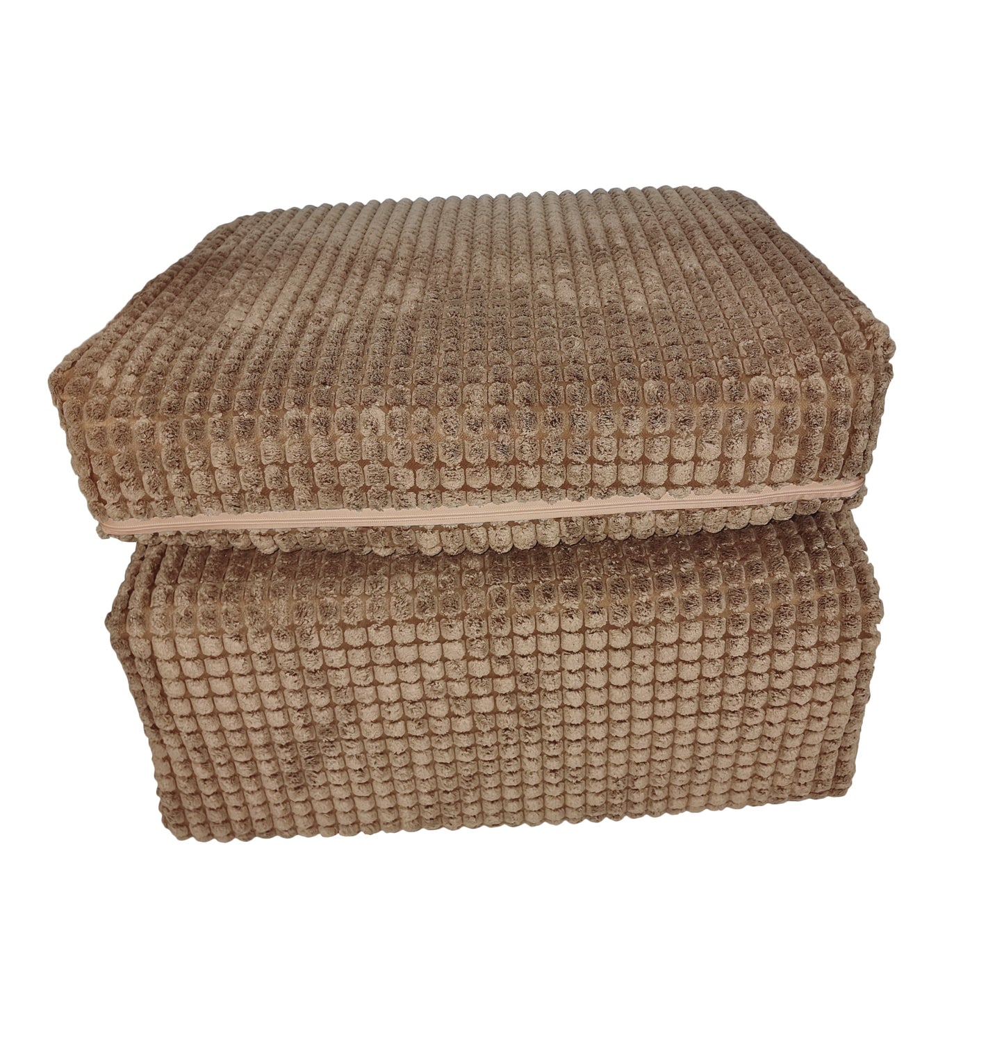 Tri-Folding Futon Mattress with Soft Jumbo Cord Cover and Matching Cushion