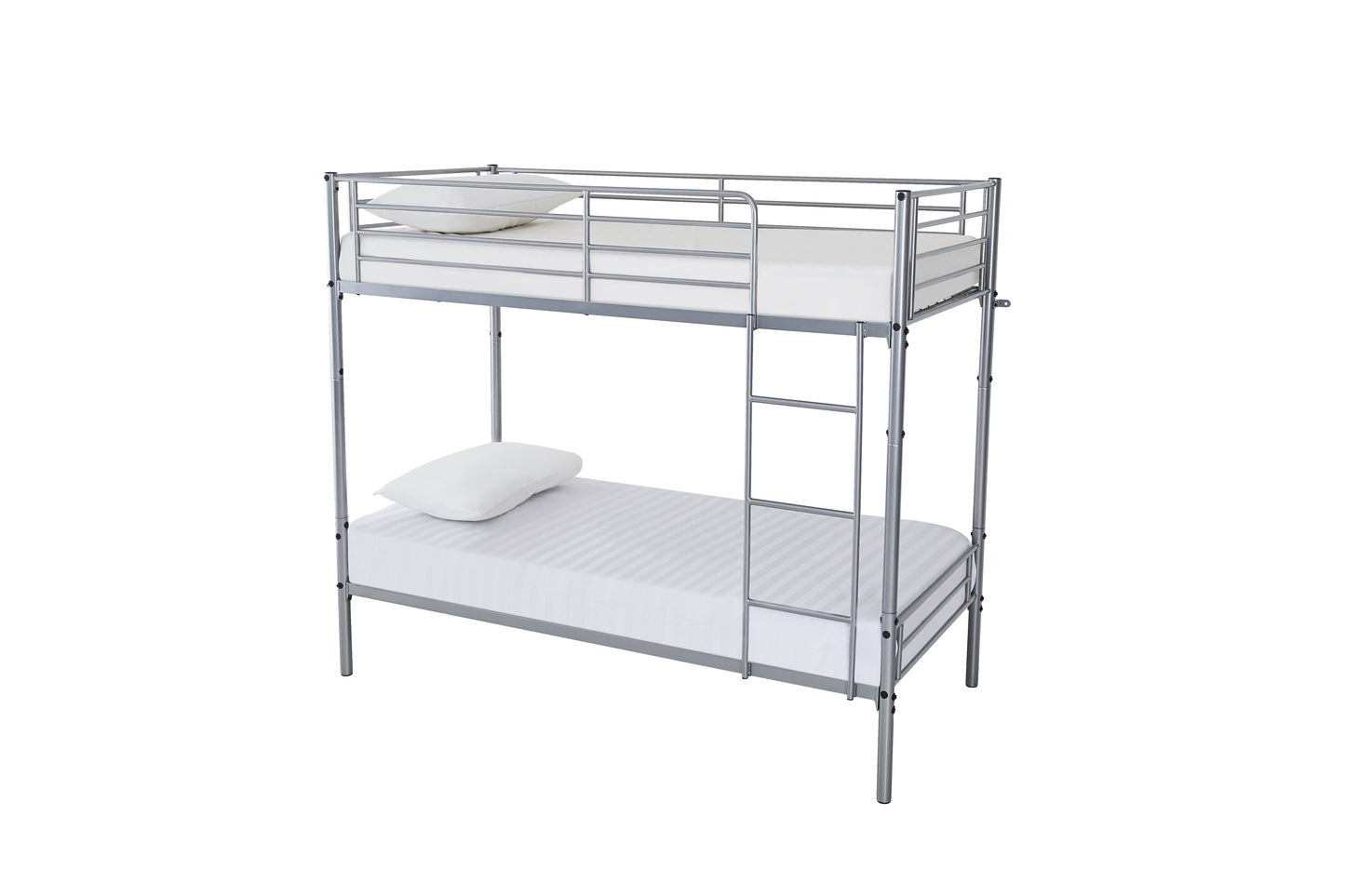 Lynton Metal Bunk Bed with Mesh Base | Split into 2 Singles | Silver Frame 3FT