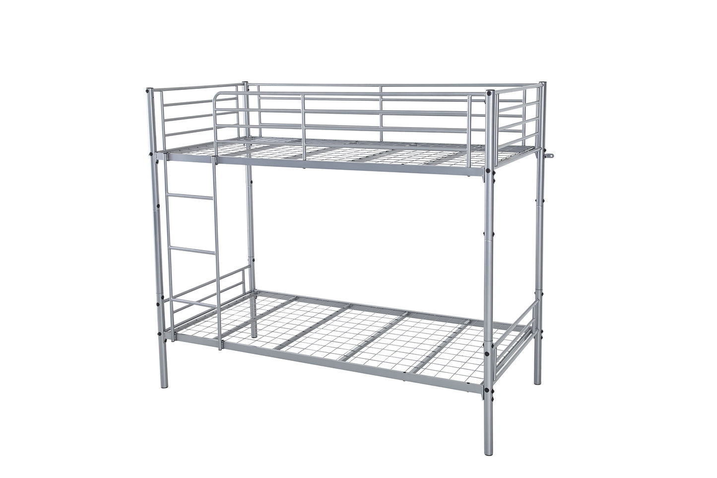 Lynton Metal Bunk Bed with Mesh Base | Split into 2 Singles | Silver Frame 3FT