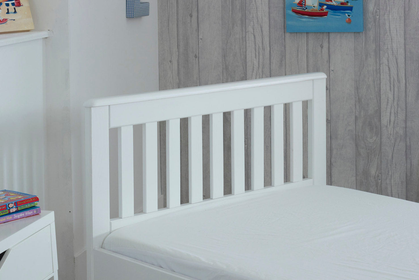 Mission White Wooden Storage Bed