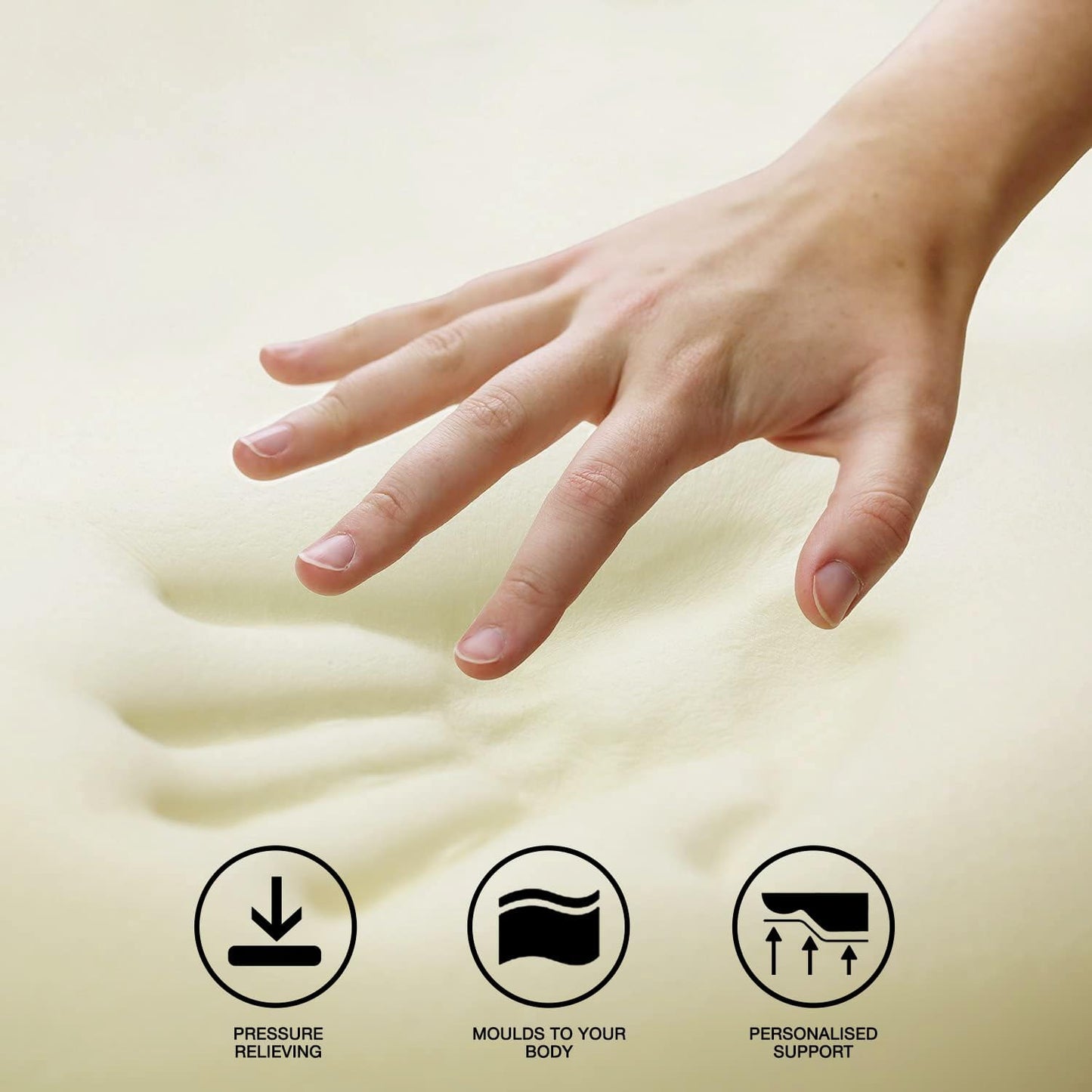 Memory Foam Mattress Topper with Cover, 3 inch