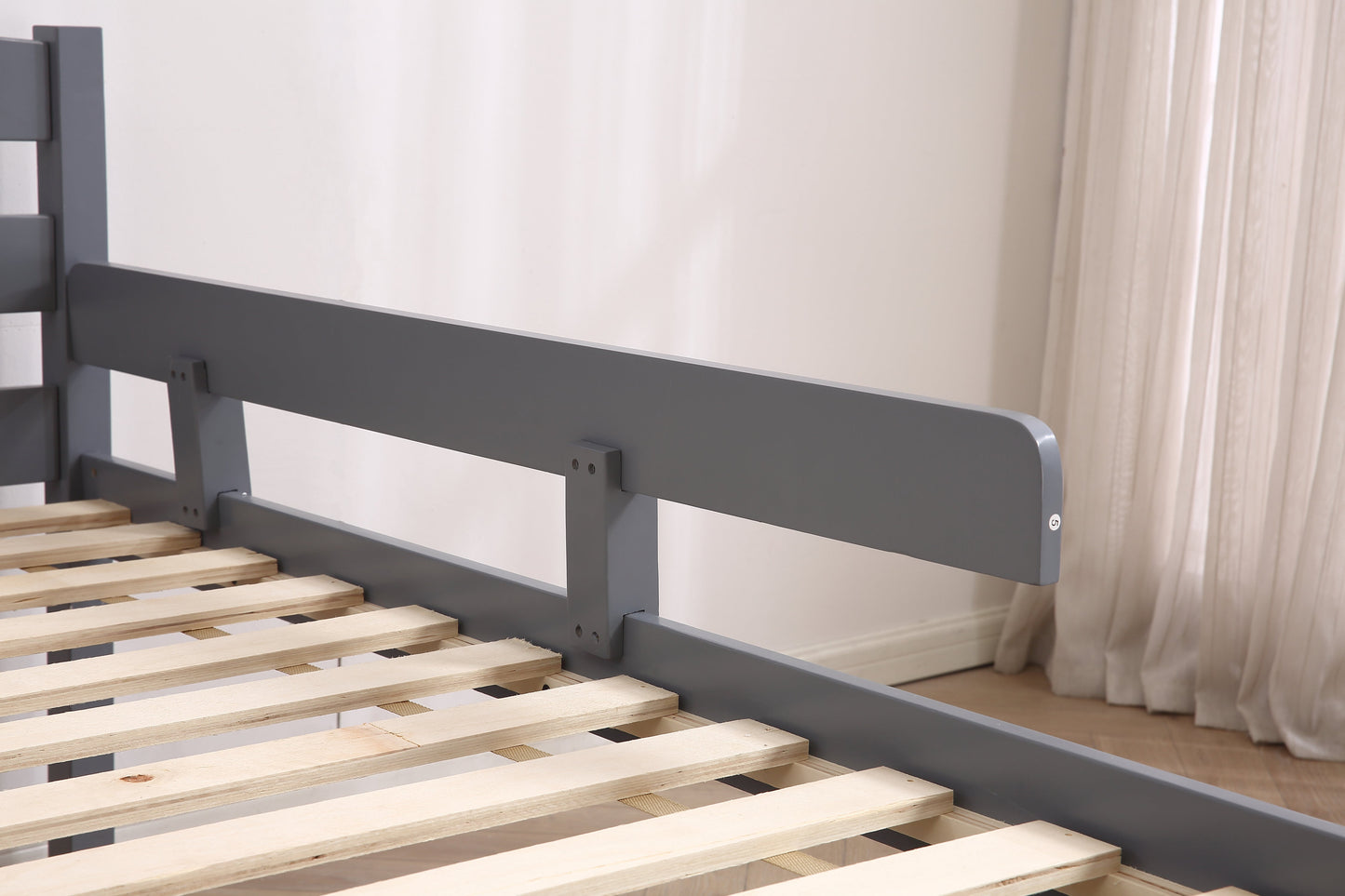 Captain Wooden Bed with Trundle, Storage Drawers and Safety Guard Rail