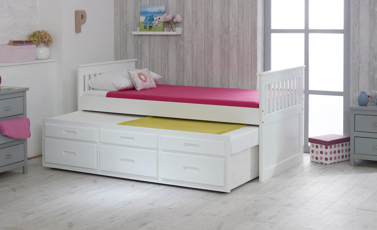 Captains White Wooden Guest Bed Frame - 3ft Single