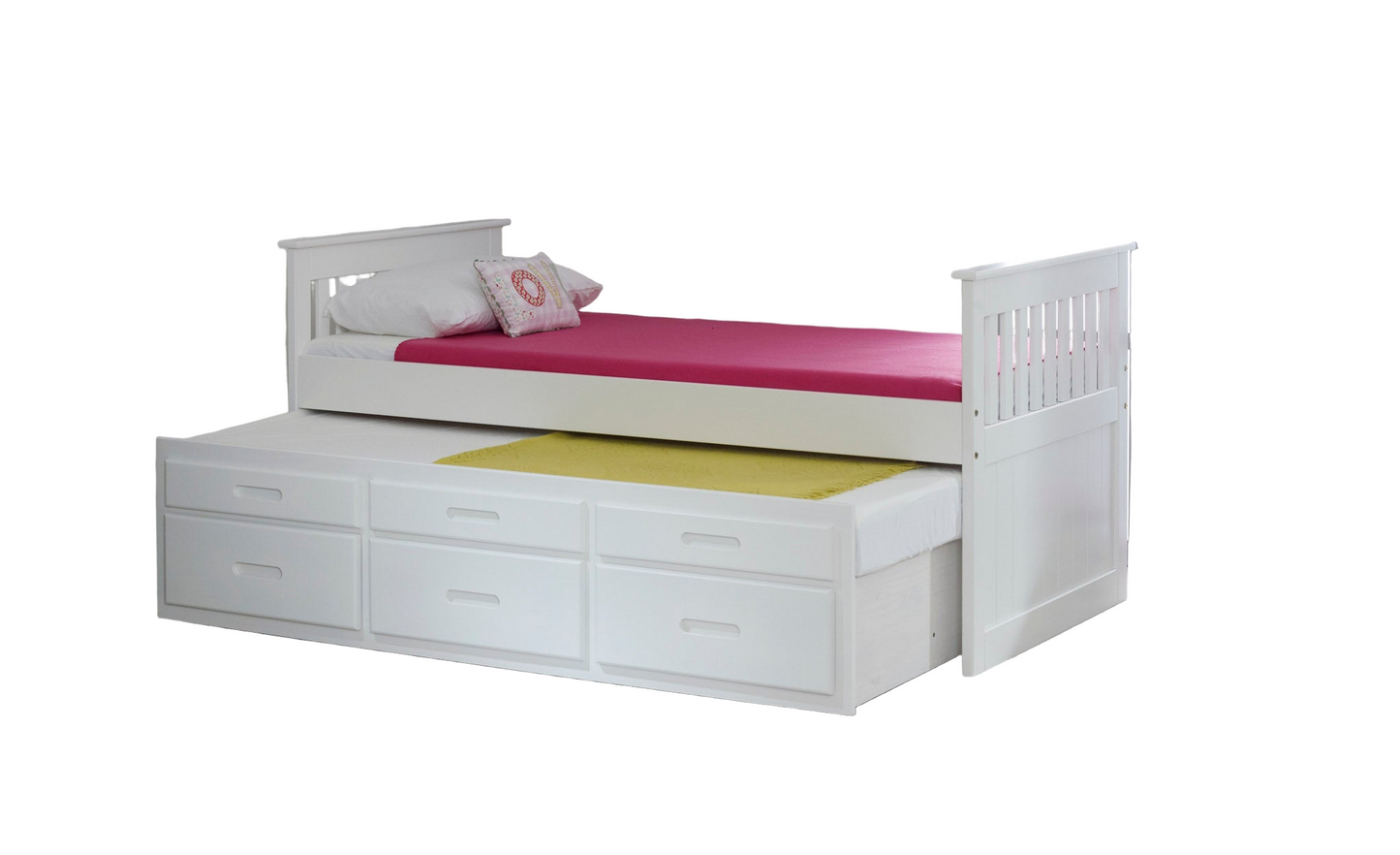 Captains White Wooden Guest Bed Frame - 3ft Single