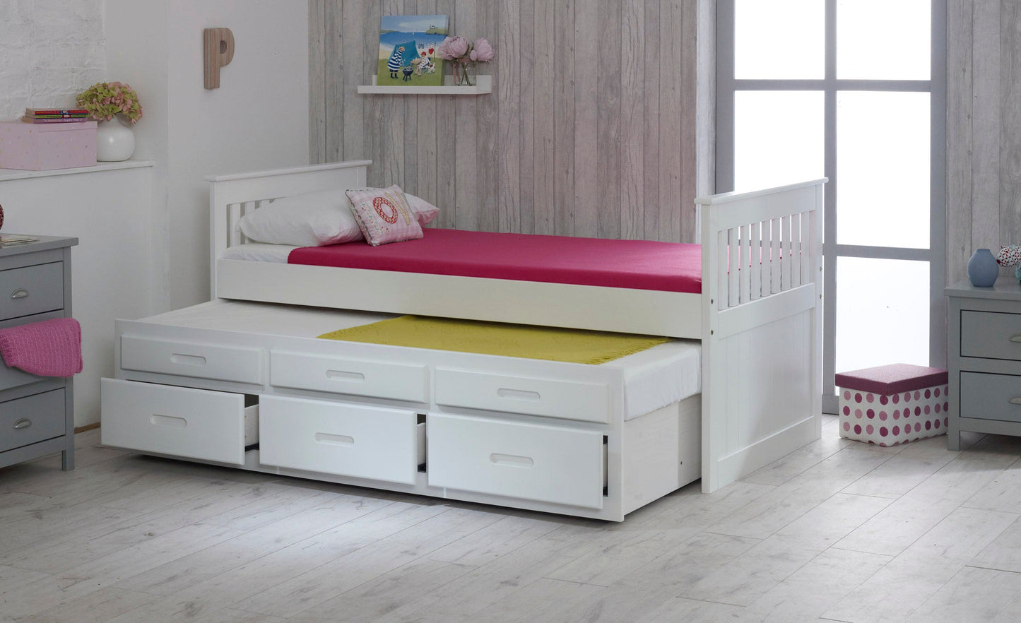 Captains White Wooden Guest Bed Frame - 3ft Single