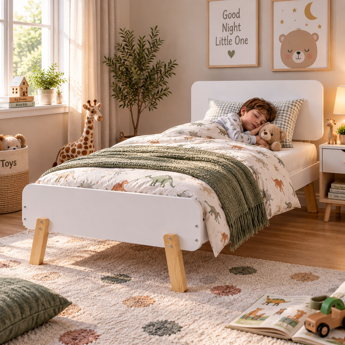 3ft Atlantic Single Bed White Wooden Bed Frame for Kids, Teenagers, Guest Rooms & Bedrooms
