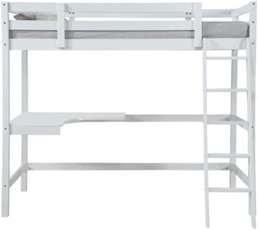 Wooden Study Bunk Bed Frame with Desk