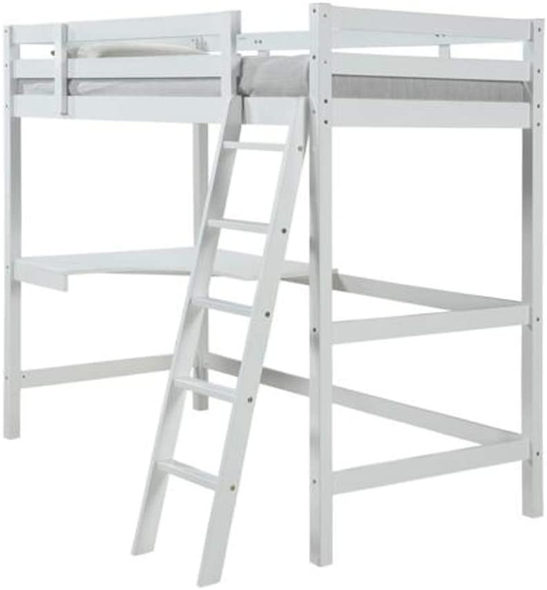 Wooden Study Bunk Bed Frame with Desk