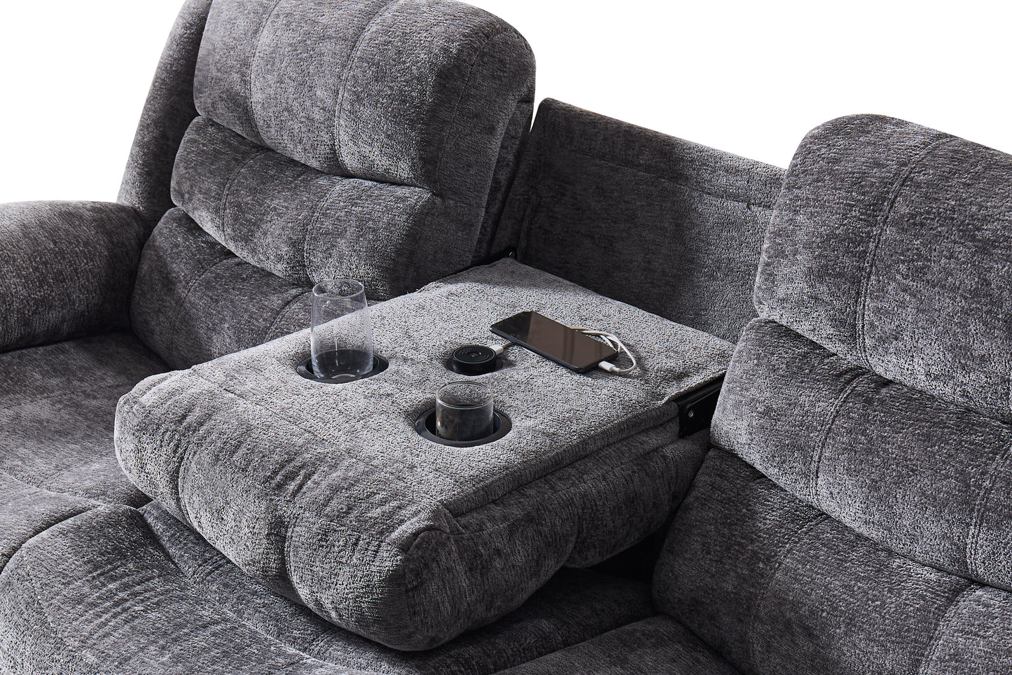 Roma Recliner Sofa with USB Charger & Cup Holders | Never Leave Your Seat