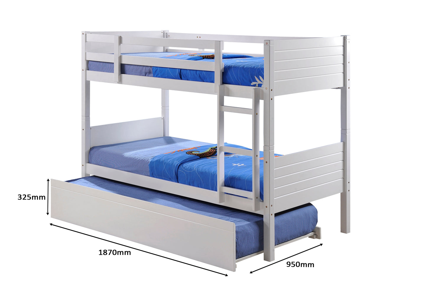 Bedford White Wooden Bunk Bed Frame - 3ft Single