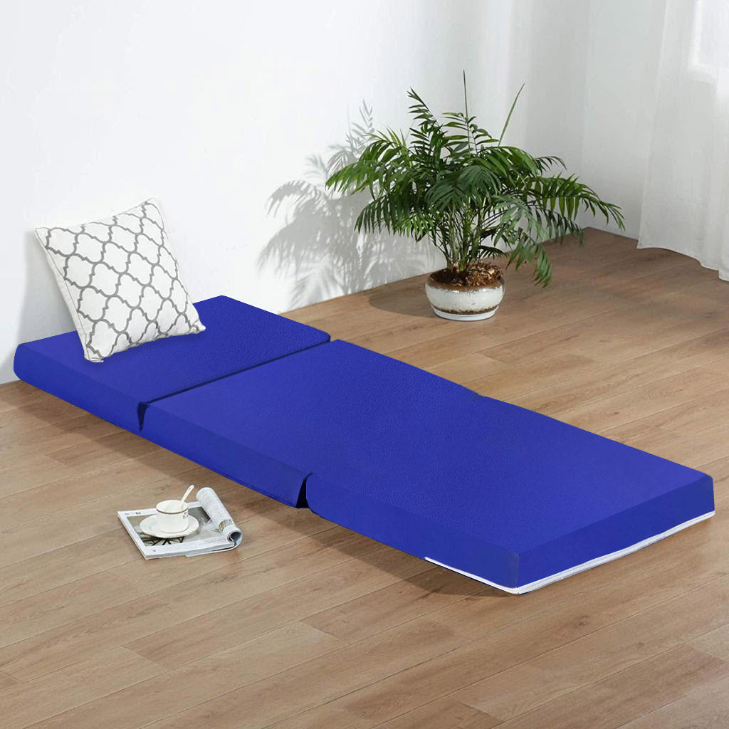 Kids Folding Faux Leather Futon Mattress - Multiple Colours Available