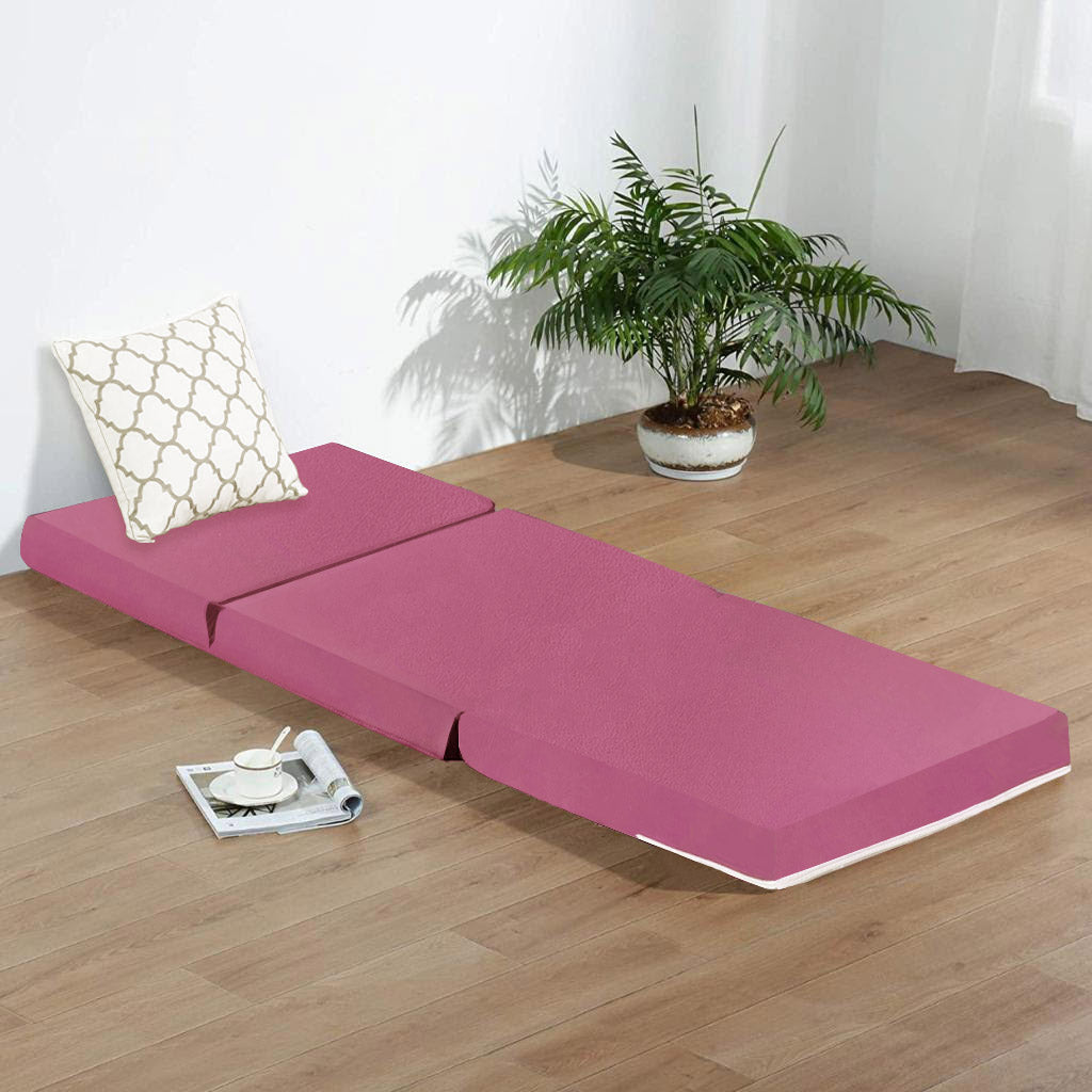 Kids Folding Faux Leather Futon Mattress - Multiple Colours Available
