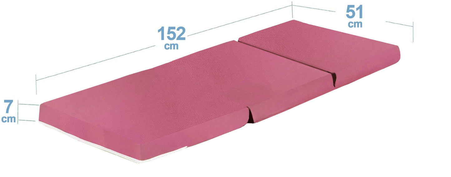 Kids Folding Faux Leather Futon Mattress - Multiple Colours Available