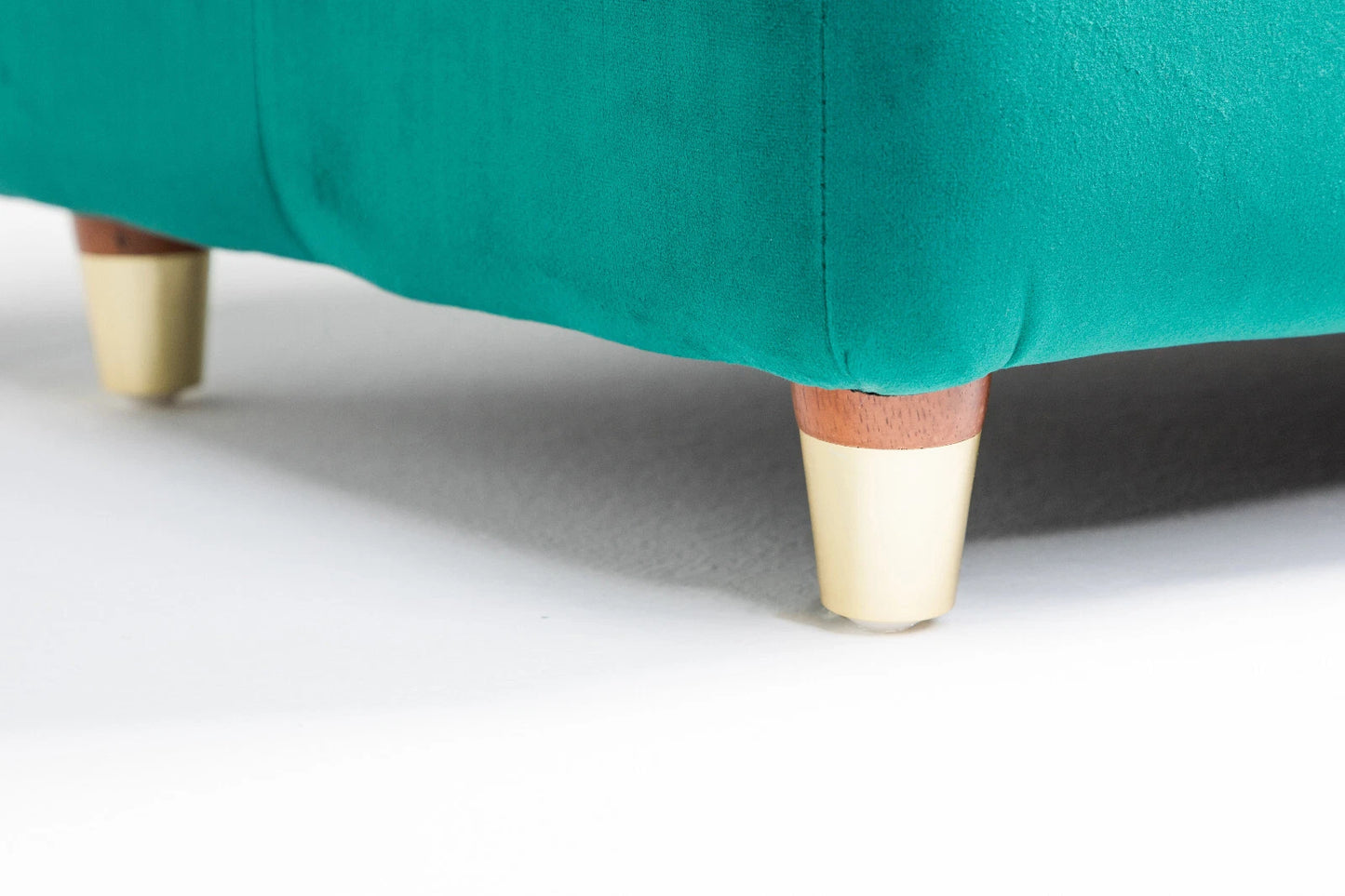 Coco Velvet Ottoman Storage Bench – Padded Seat with Gold Legs & Hidden Storage