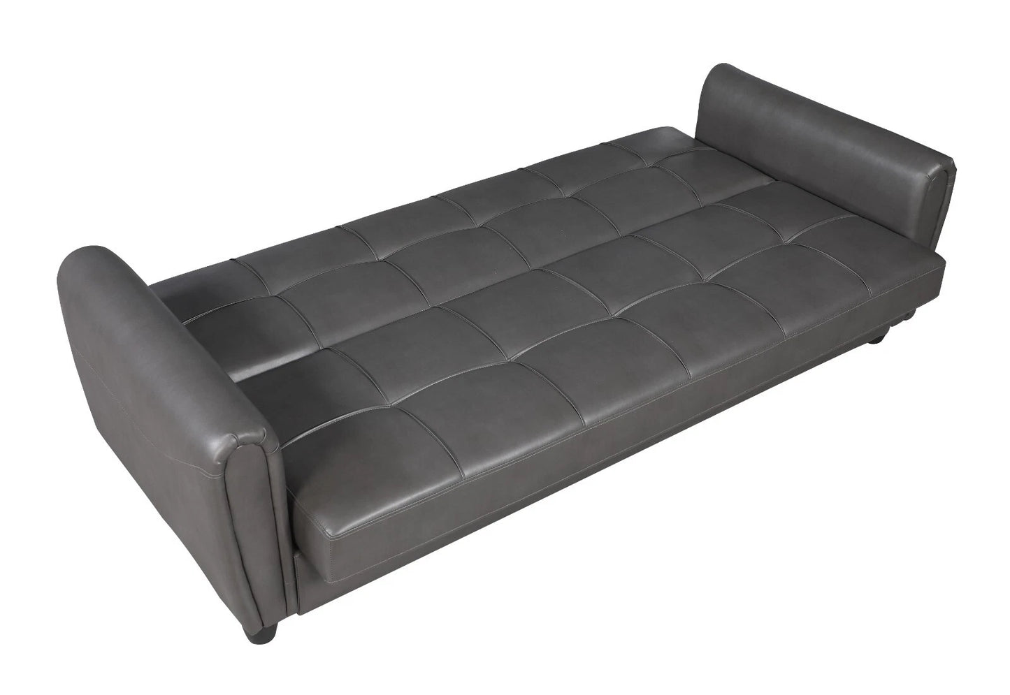 Zinc 3 Seater Faux Leather Sofa Bed with Hidden Storage In PU Leather