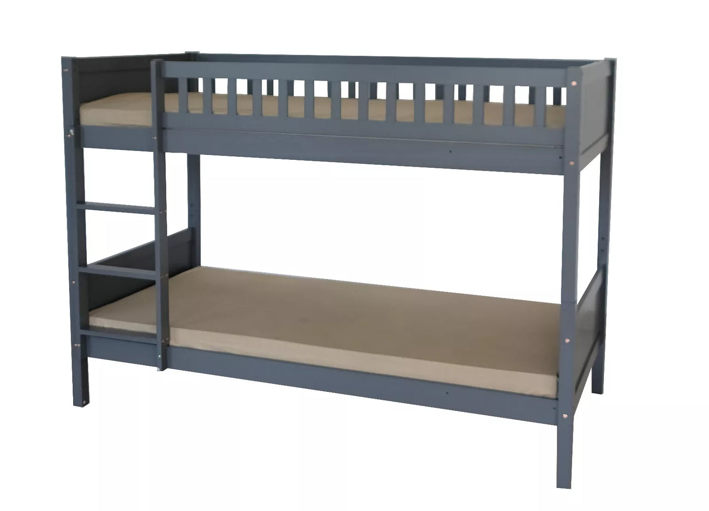 Domino Wooden Bunk Bed in Grey & White, Kids Bedroom Furniture, 2x 3FT Beds