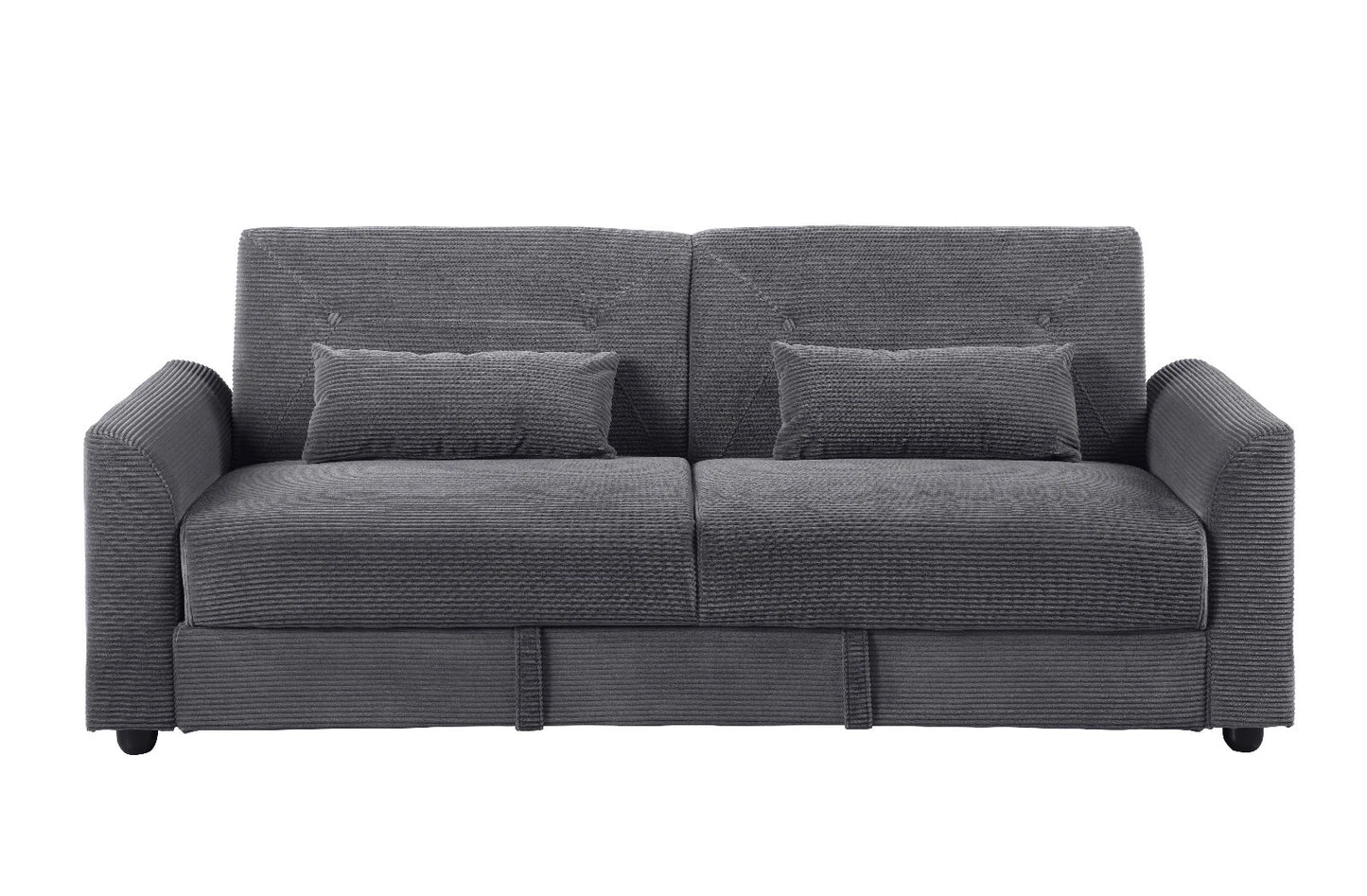 Verona 3-Seater Corduroy Sofa Bed with Storage – Grey/Blue Clic Clac Design