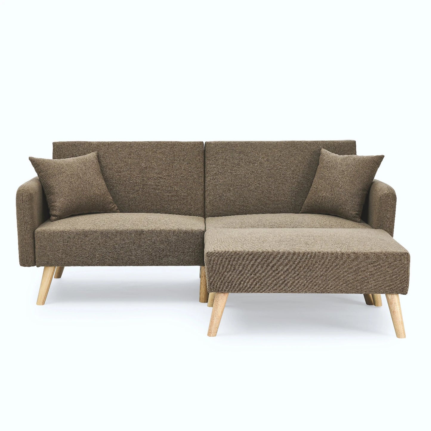 Zara Linen Fabric Corner Sofa Bed with Matching Footstool – Stylish, Space-Saving Comfort