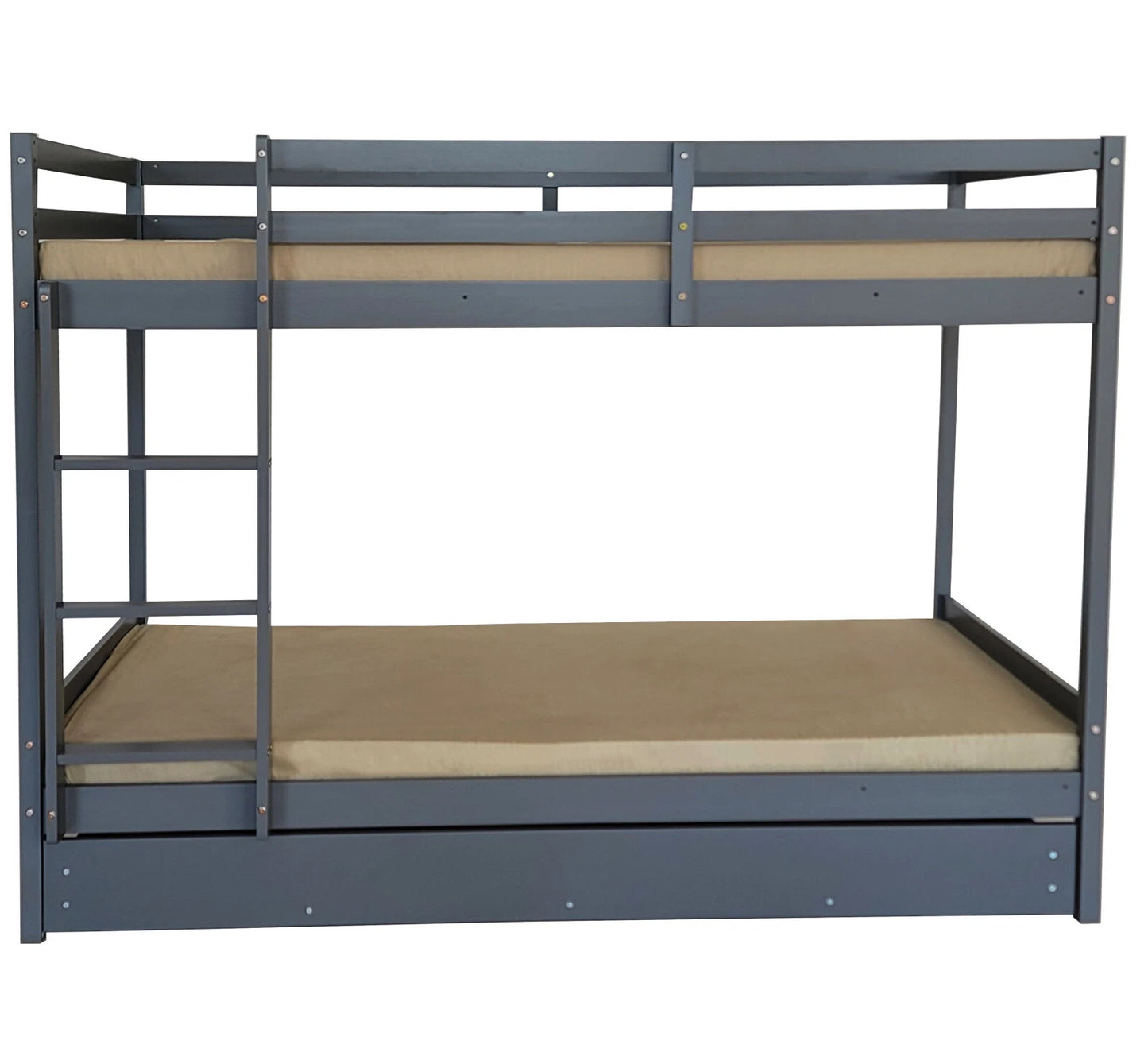 Mecor 3FT Single Bunk Bed - 120/150kg Capacity - Kids/Teens - Grey/White