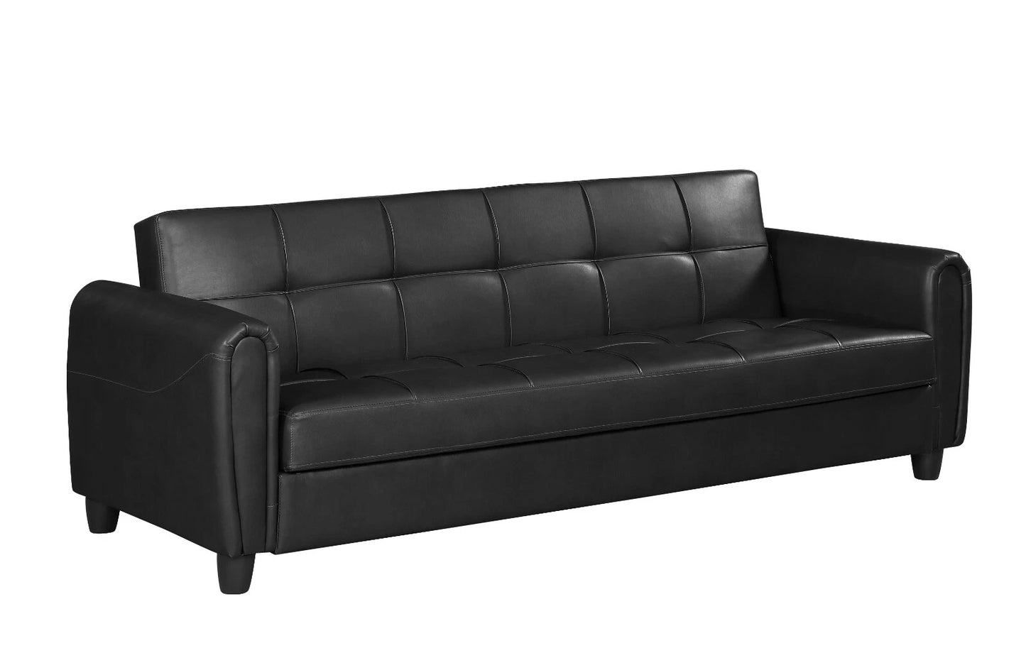 Zinc 3 Seater Faux Leather Sofa Bed with Hidden Storage In PU Leather