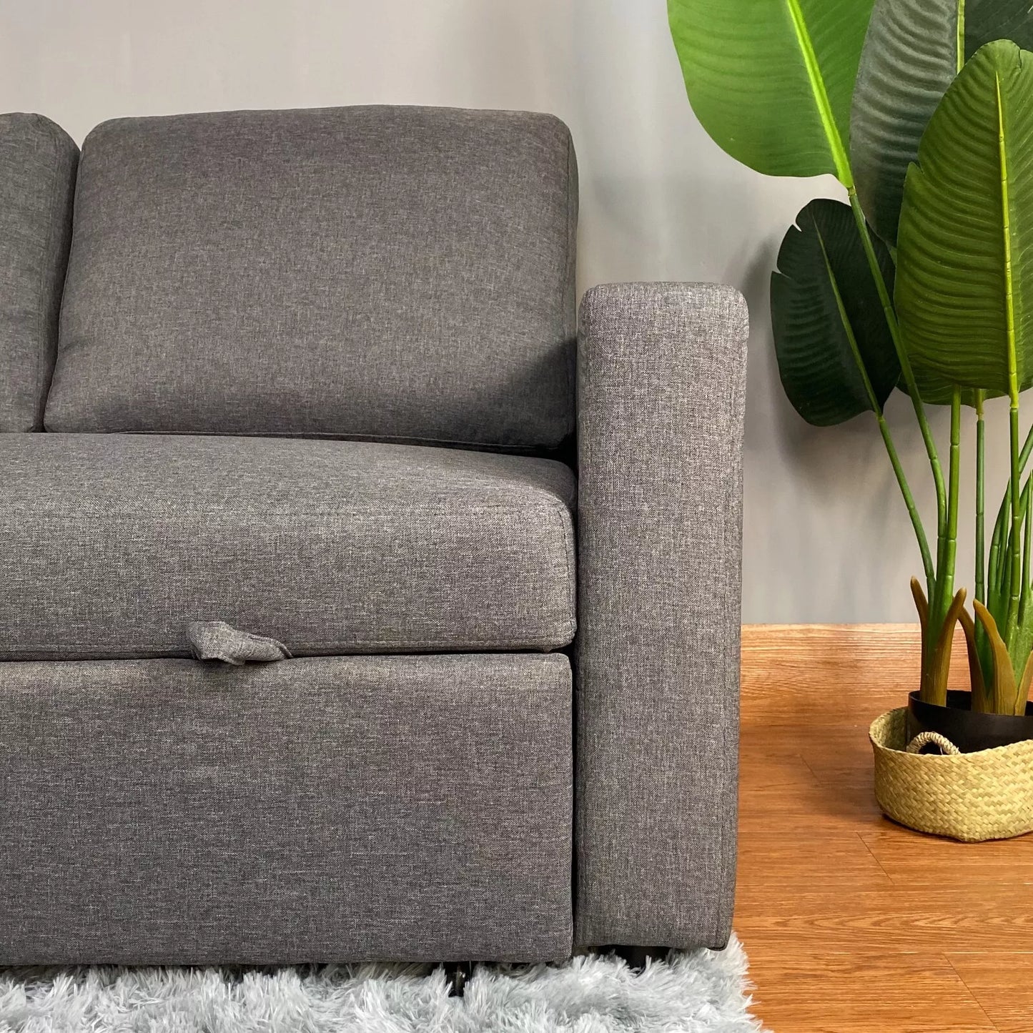 Reegan L Shaped Corner Sofa Bed in Grey, with Hidden Storage & Reversible Chaise