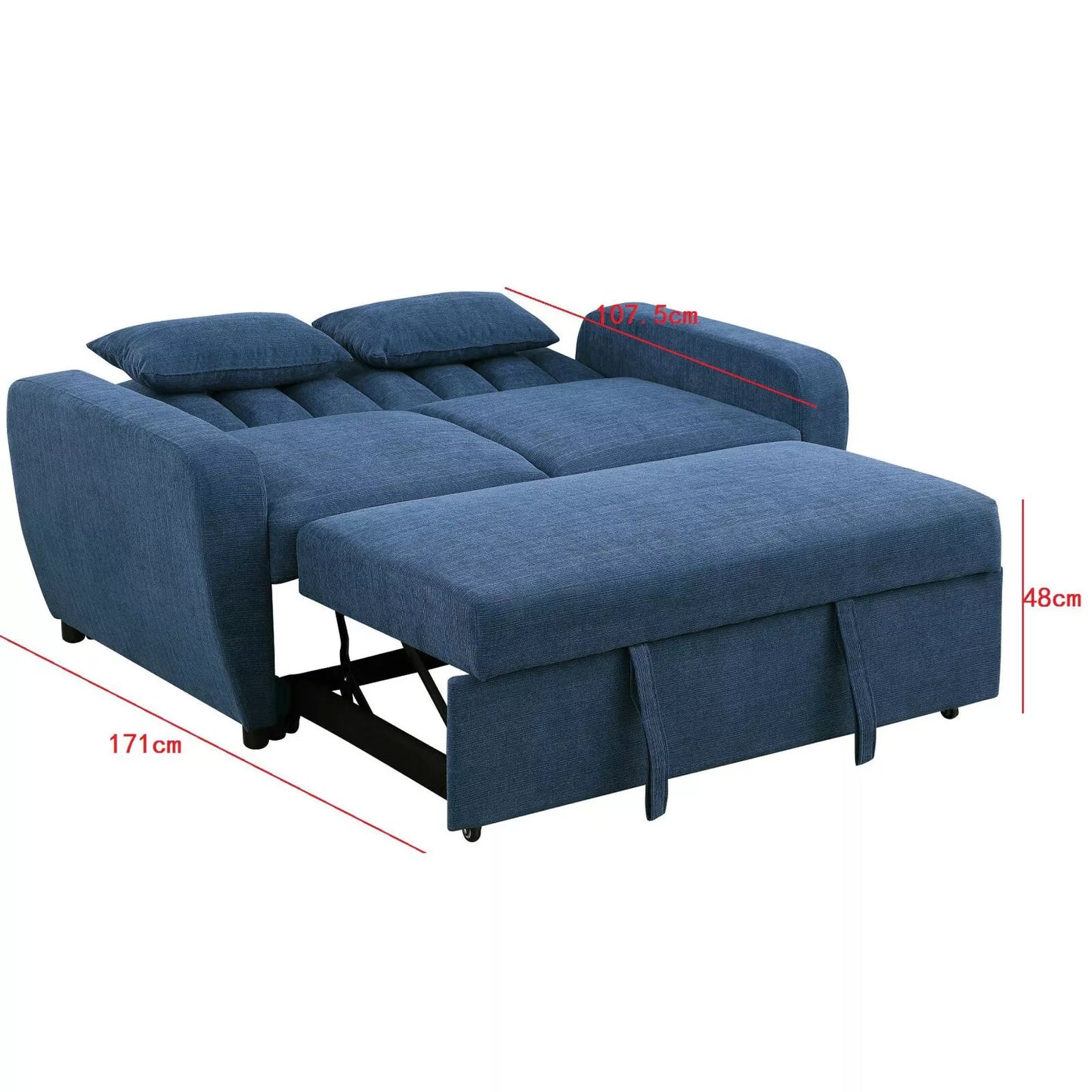 Gibson Modern and Versatile Fabric 2 Seater, Double, Guest Sofa Bed - 3 Colors