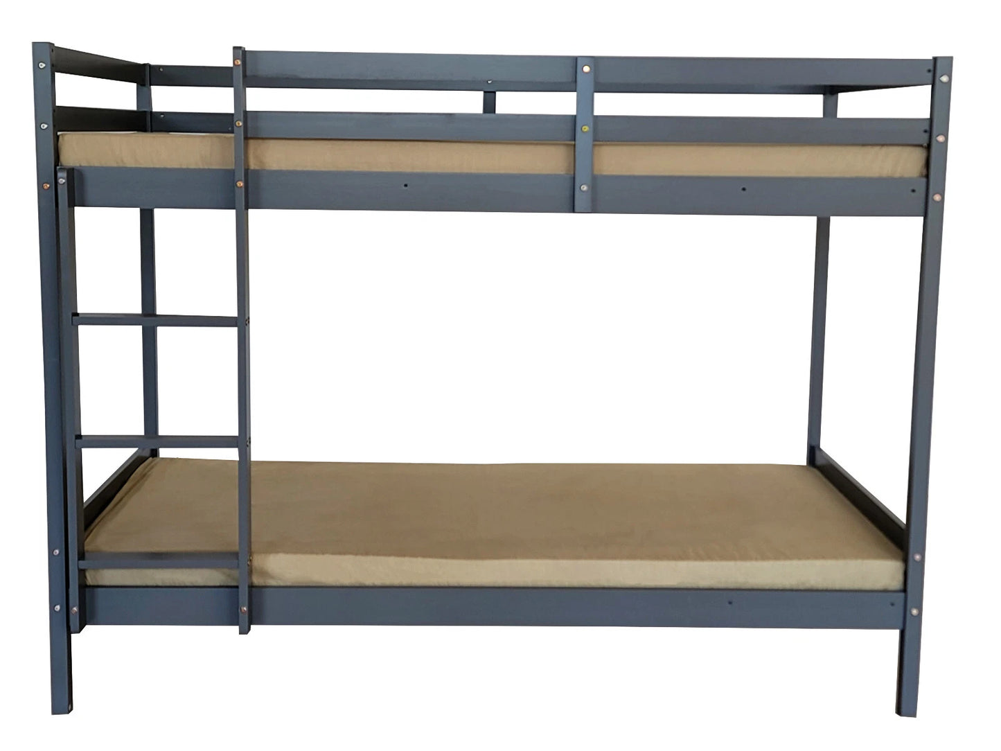 Mecor 3FT Single Bunk Bed - 120/150kg Capacity - Kids/Teens - Grey/White
