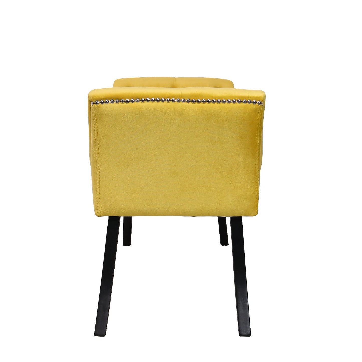 OLGA Upholstered Velvet Bench Seat with Beading –Tufted Bedroom or Hallway Stool