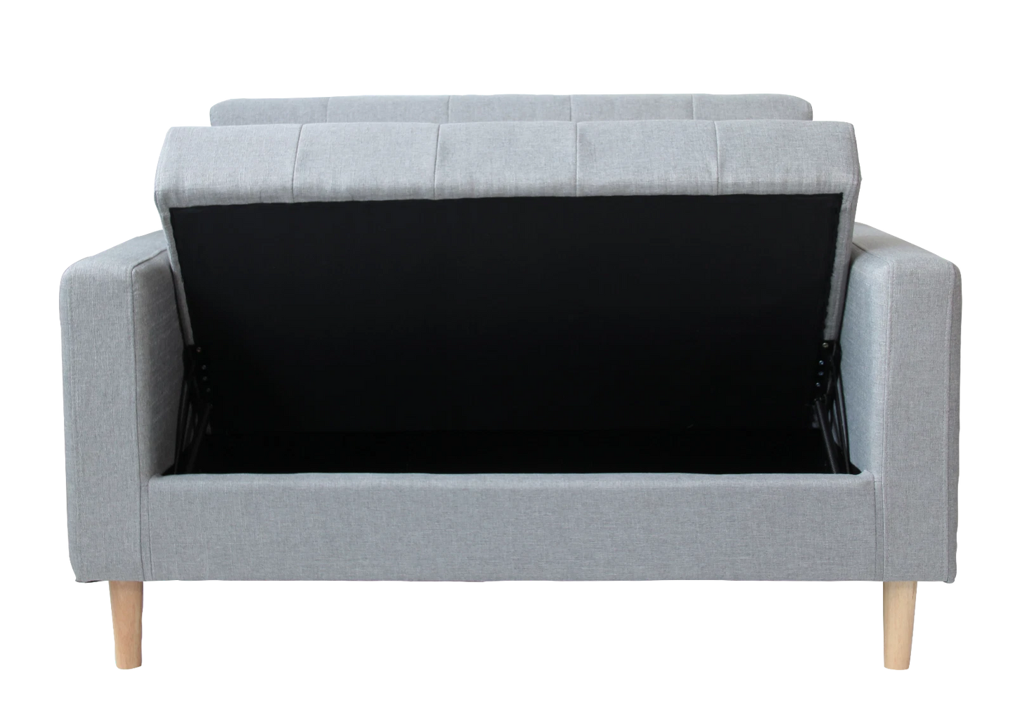 Modern Smart Sofa, Compact 2 Seater - Wooden legs & Hidden Storage-2 Colors