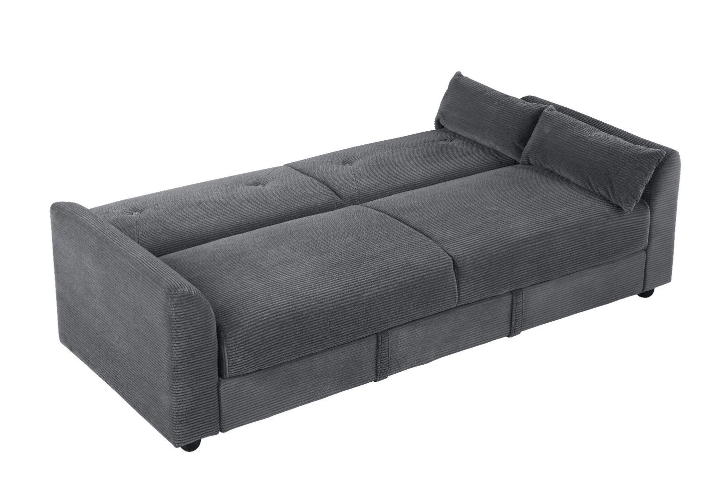 Verona 3-Seater Corduroy Sofa Bed with Storage – Grey/Blue Clic Clac Design
