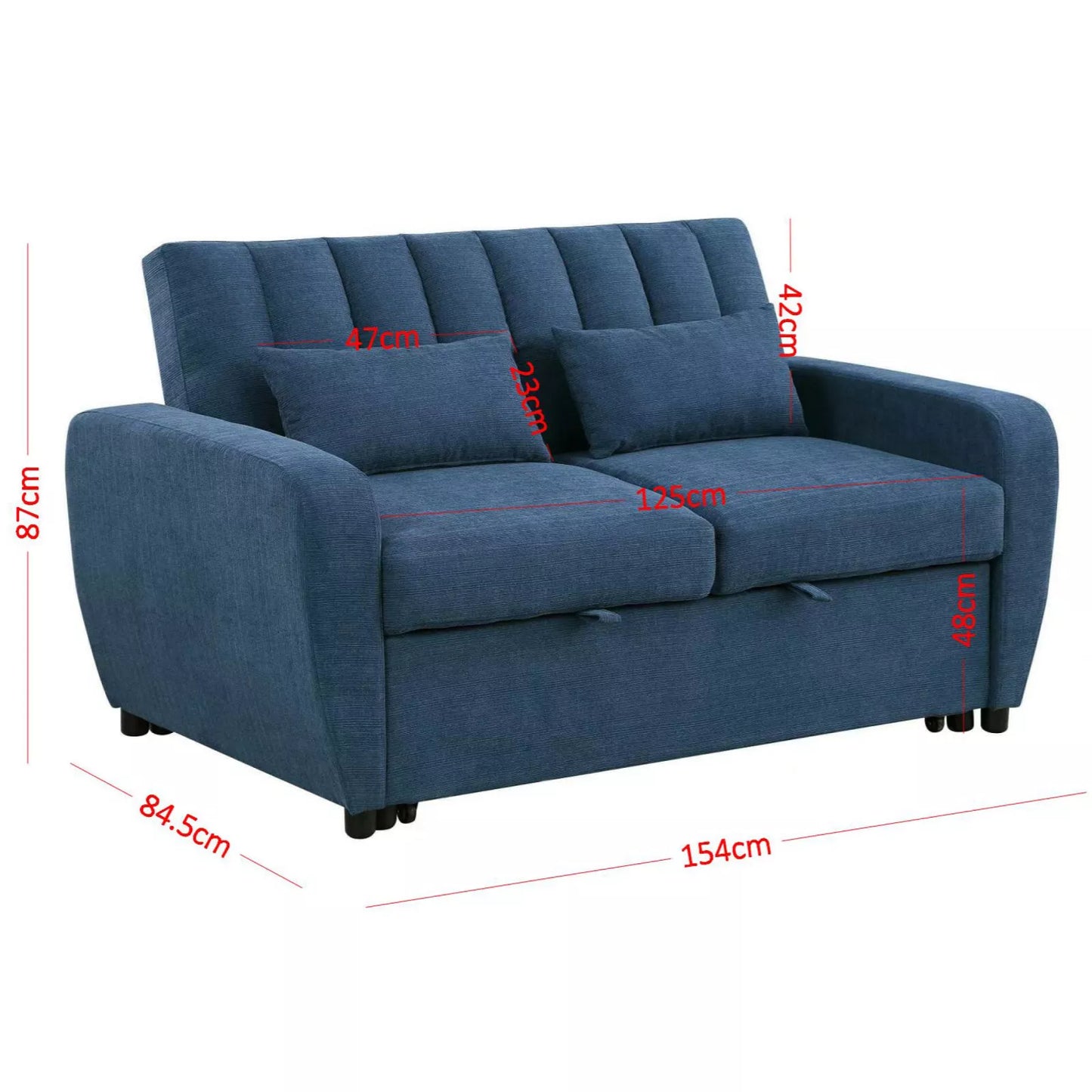 Gibson Modern and Versatile Fabric 2 Seater, Double, Guest Sofa Bed - 3 Colors