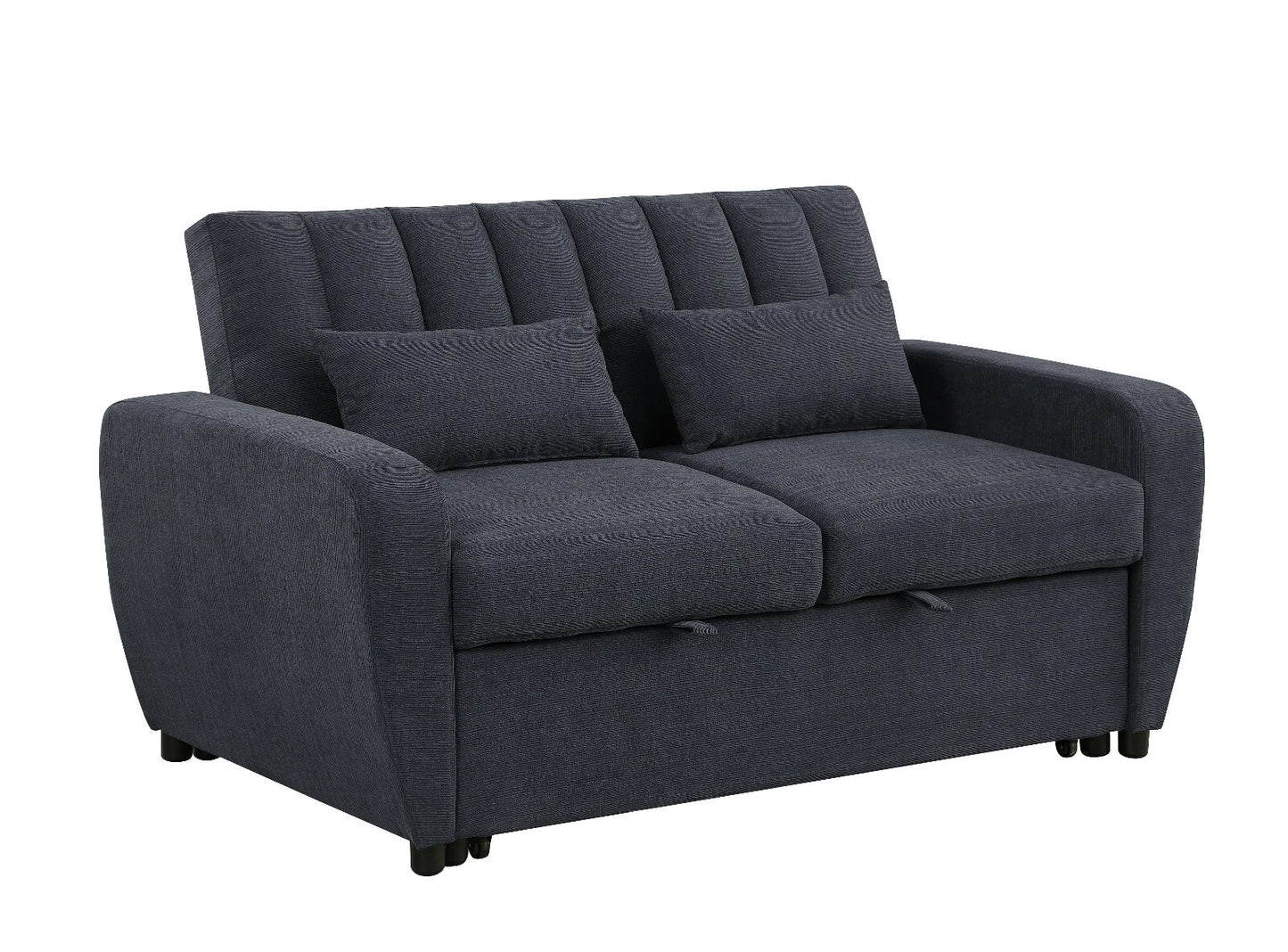Gibson 2 Seater Fabric Sofa Bed – Double Guest Bed in Grey, Brown & Blue