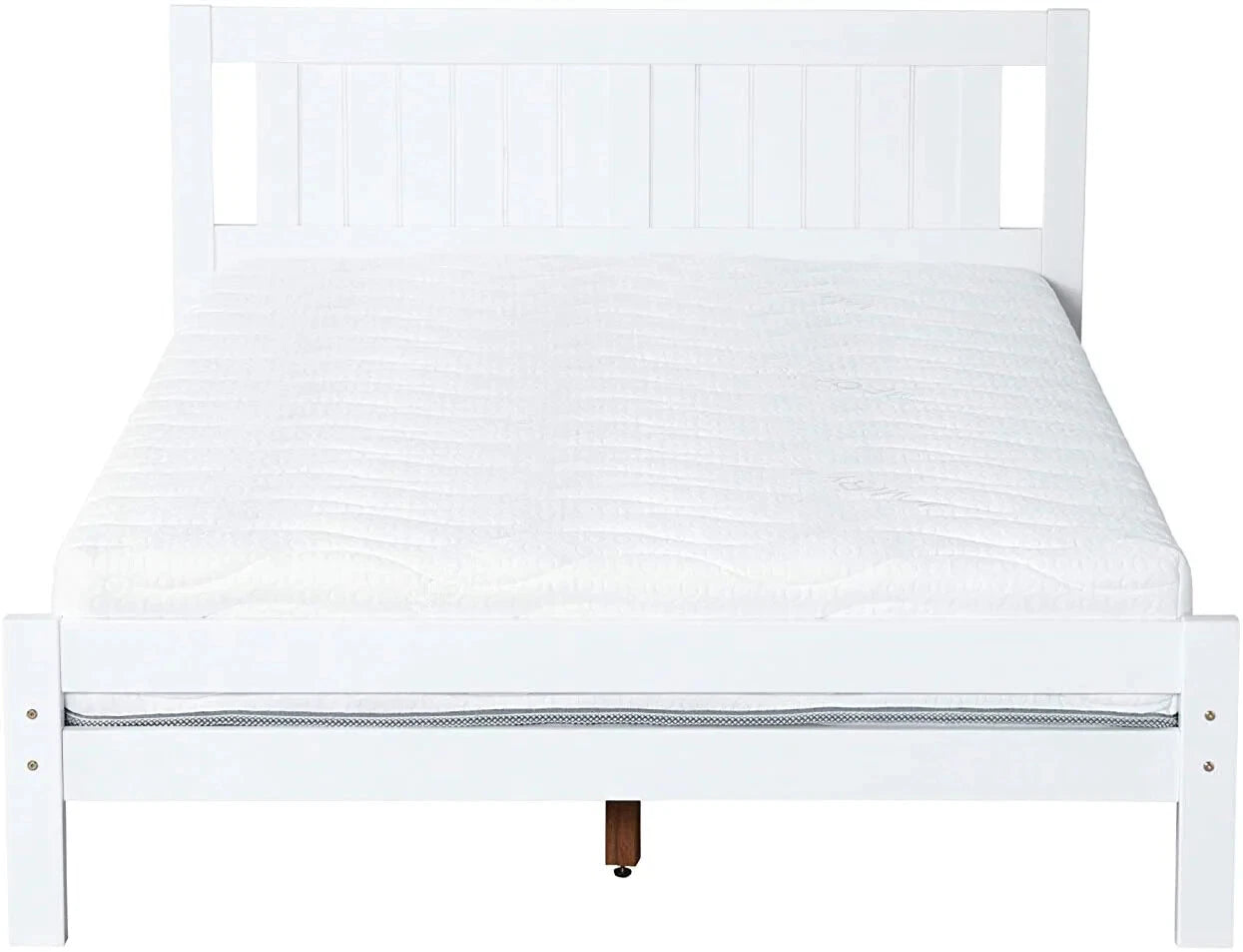 Glory Bed, White Wooden Slatted Frame