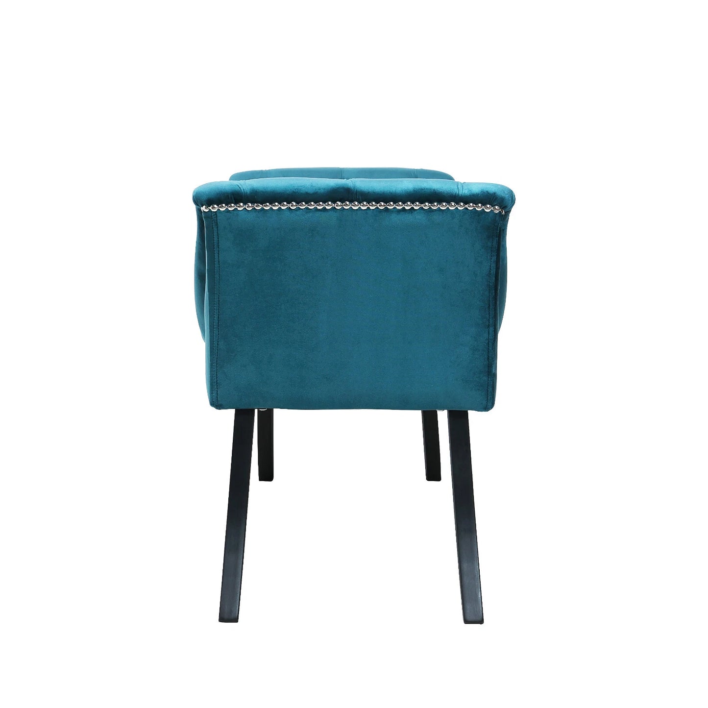 OLGA Upholstered Velvet Bench Seat with Beading –Tufted Bedroom or Hallway Stool