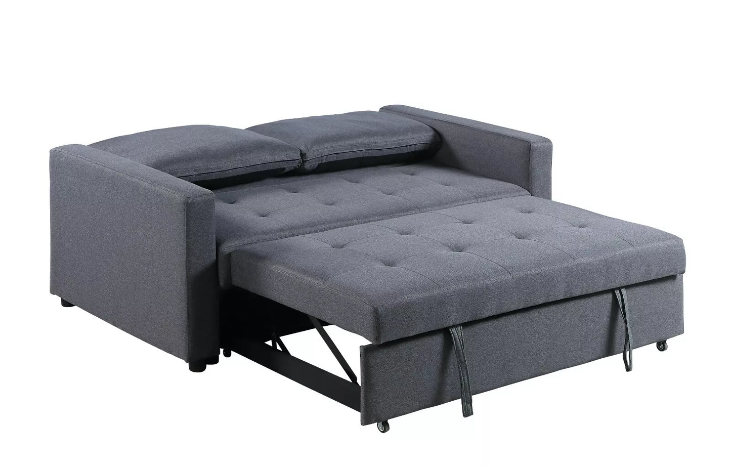 Omari 2 Seater Fabric Sofa Bed – Double Sleeper in Grey, Brown & Lime