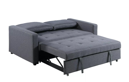Omari 2 Seater Fabric Sofa Bed – Double Sleeper in Grey, Brown & Lime