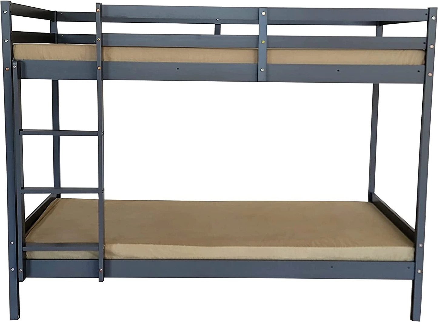 Mecor 3FT Single Bunk Bed - 120/150kg Capacity - Kids/Teens - Grey/White