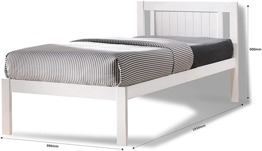 Glory Bed, White Wooden Slatted Frame