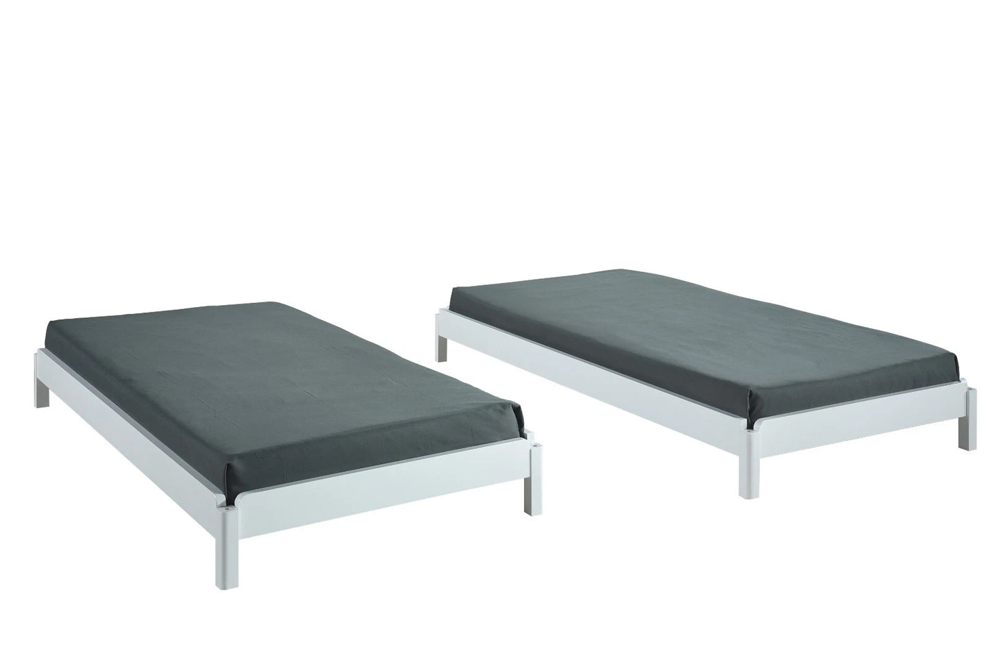 3-in-1 White Stacking Guest Bed -Converts to 2 Single Beds or Seat -Space Saving