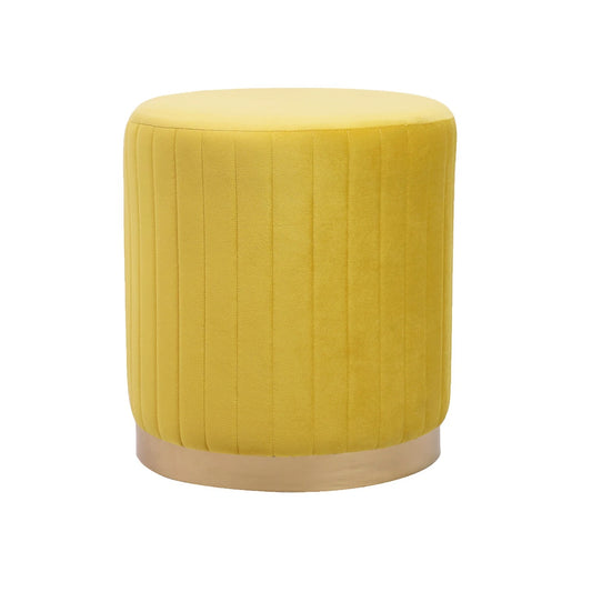 FAY Round Soft Velvet Stool, Cylindrical Footstool, Make Up Seat, Dressing Table