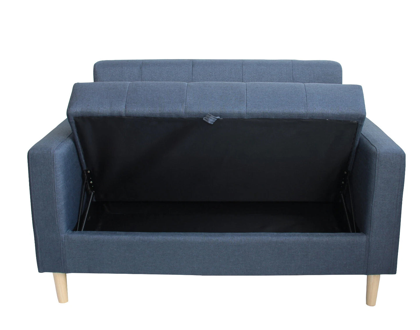 Modern Smart Sofa, Compact 2 Seater - Wooden legs & Hidden Storage-2 Colors