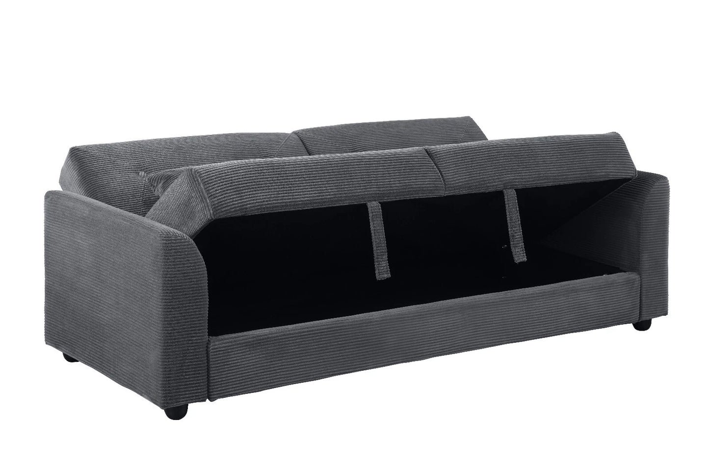 Verona 3-Seater Corduroy Sofa Bed with Storage – Grey/Blue Clic Clac Design