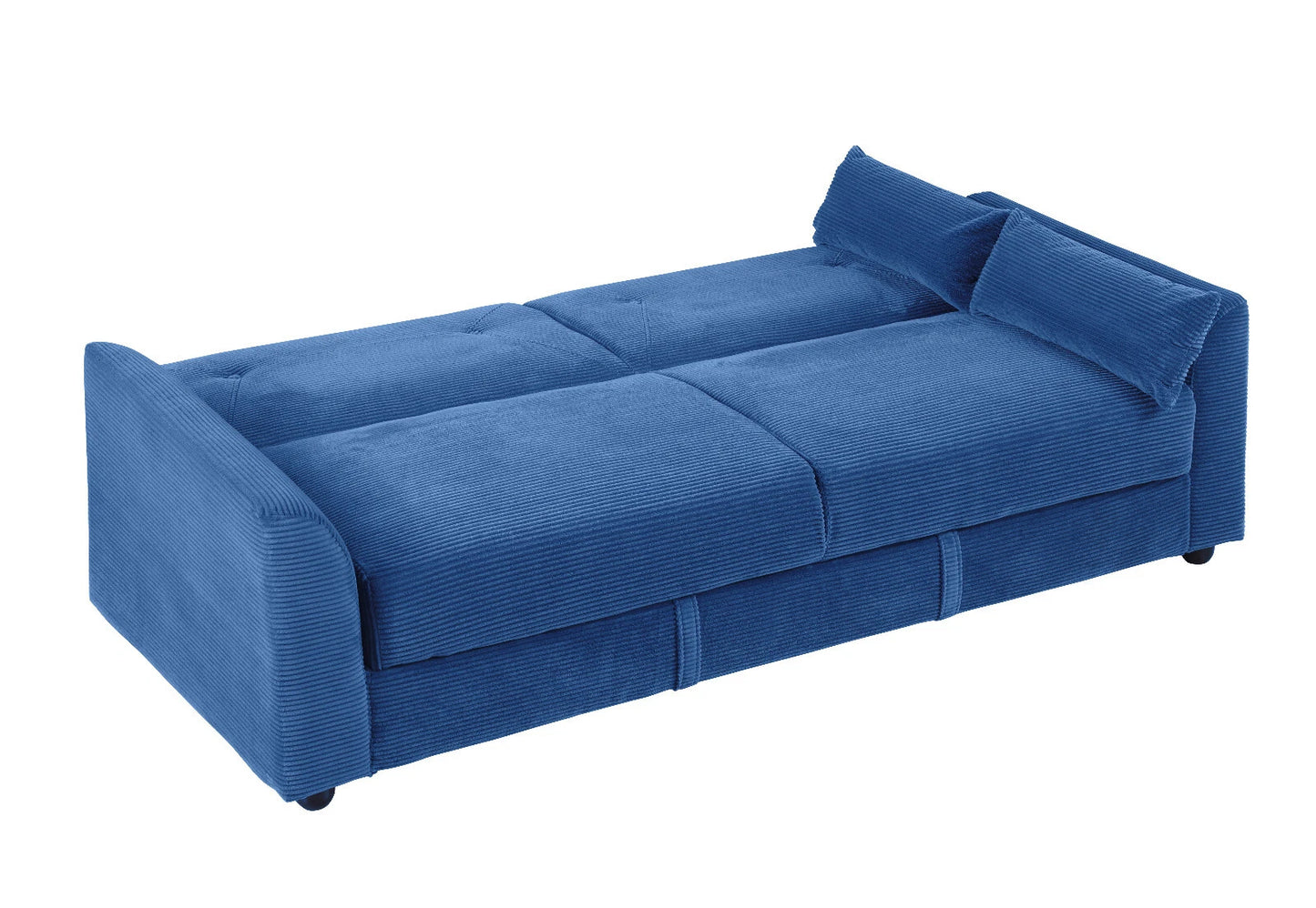 Verona 3-Seater Corduroy Sofa Bed with Storage – Grey/Blue Clic Clac Design
