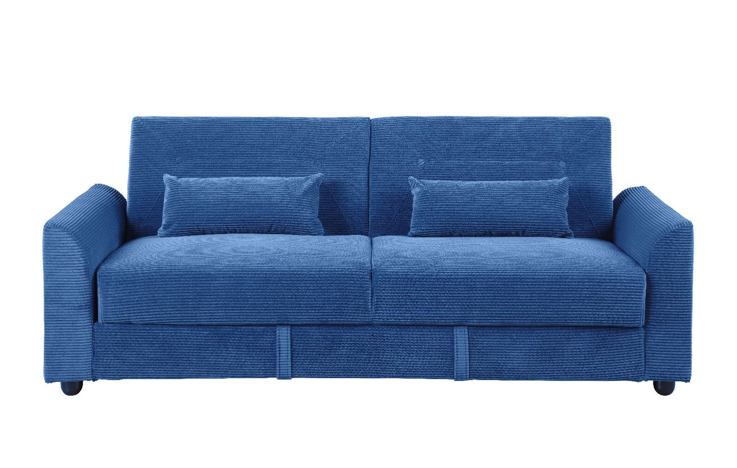 Verona 3-Seater Corduroy Sofa Bed with Storage – Grey/Blue Clic Clac Design