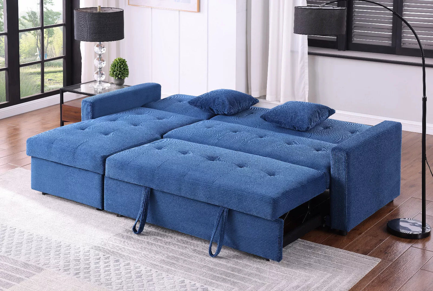 Hinton Sofa Bed: Reversible Chaise, Hidden Storage, 3-Seater Sleeper