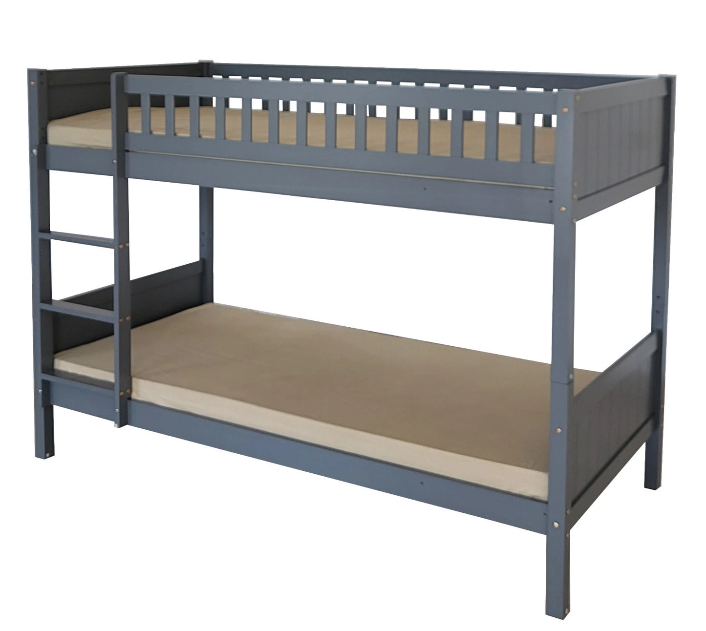 Domino Wooden Bunk Bed in Grey & White, Kids Bedroom Furniture, 2x 3FT Beds