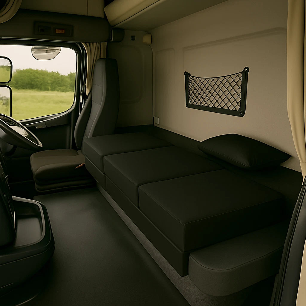 Voyager Mat –8cm TriFold Caravan Mattress in Black | Camping, RV, Narrow