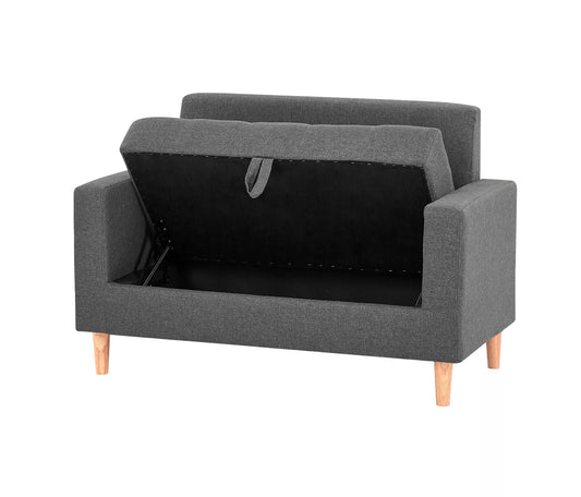 Smart Compact Sofa with Hidden Storage – 2 & 3 Seater in Dark Grey & Taupe