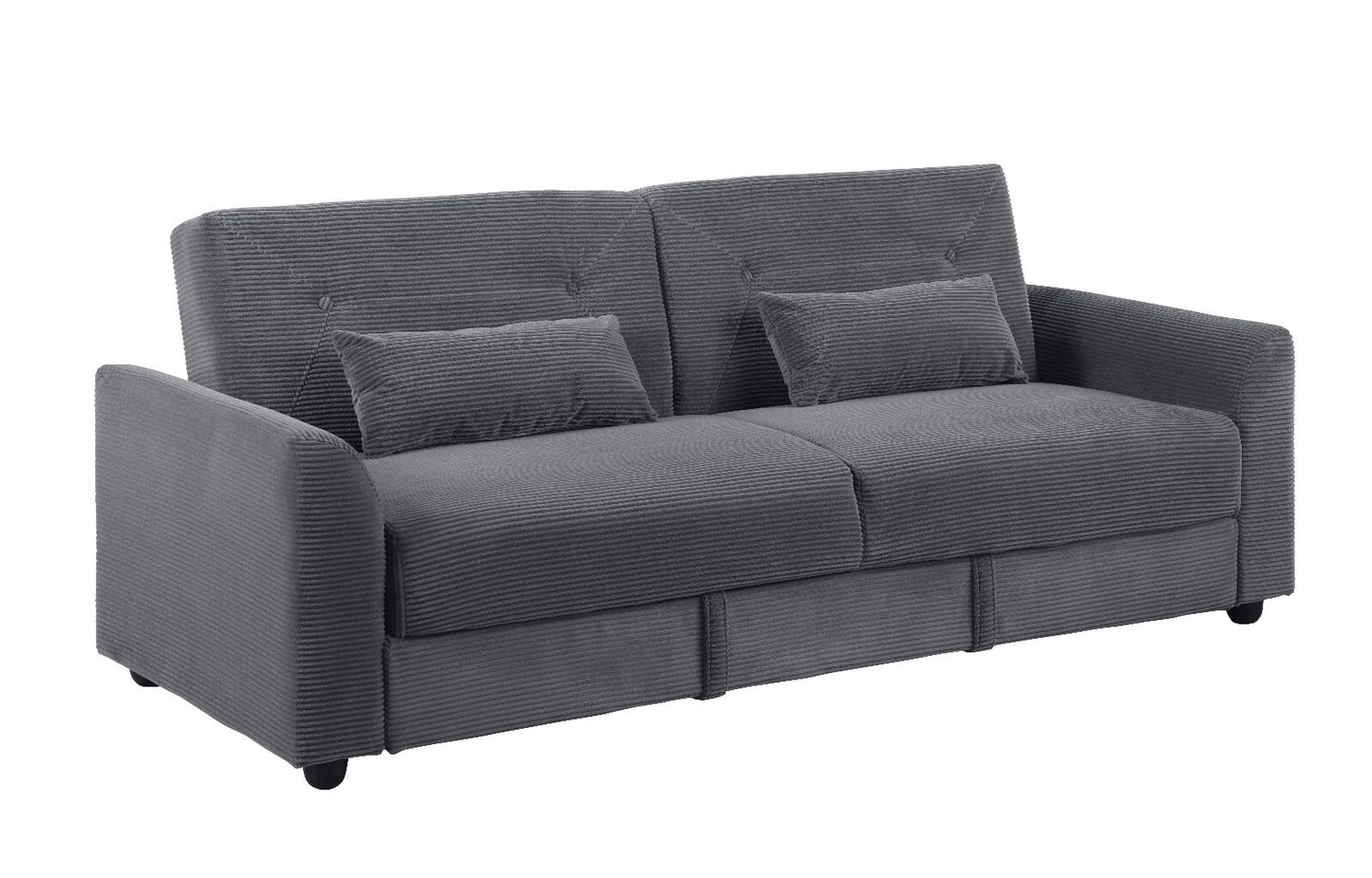 Verona 3-Seater Corduroy Sofa Bed with Storage – Grey/Blue Clic Clac Design