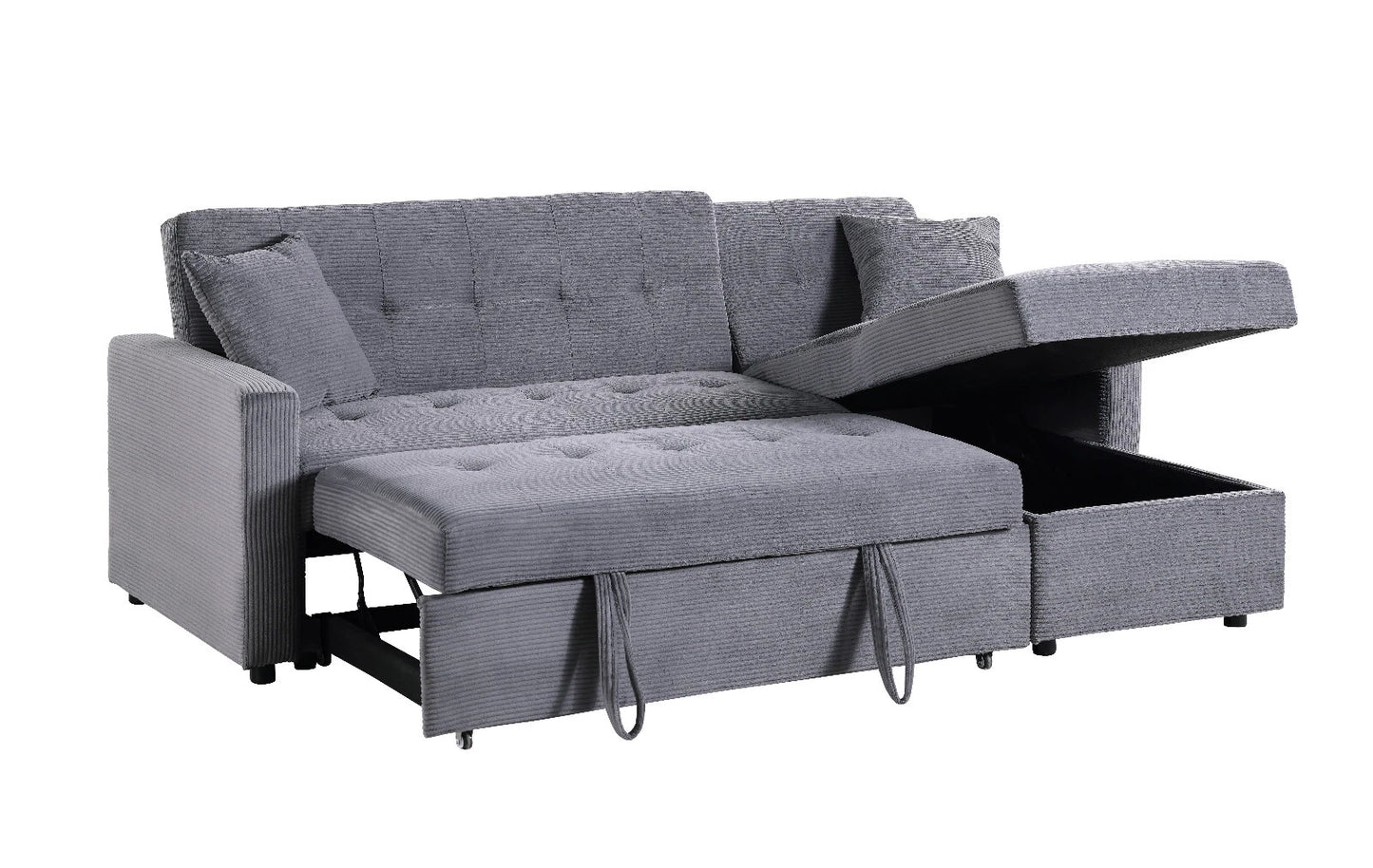 Hinton Sofa Bed: Reversible Chaise, Hidden Storage, 3-Seater Sleeper